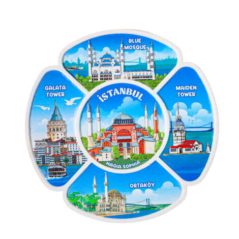 İstanbul Themed UV Printed Polyester Plate 15 cm - 4