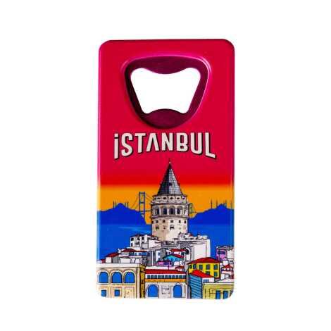 Istanbul Themed Uv Printed Rectangle Bottle Opener - 23
