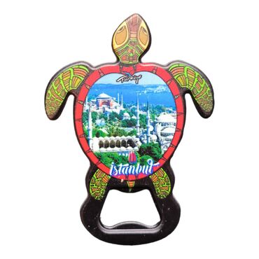 Istanbul Themed Uv Printed Tortoise Bottle Opener - Thumbnail