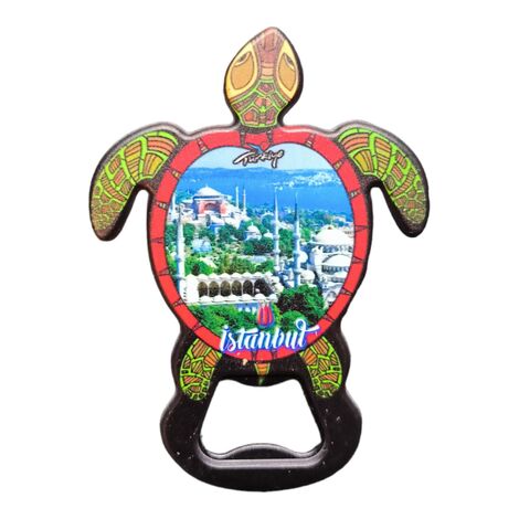 Istanbul Themed Uv Printed Tortoise Bottle Opener