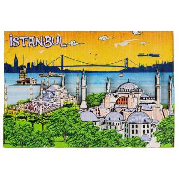 Istanbul Themed Wooden Customised 2D Souvenir Fridge Magnet - 18