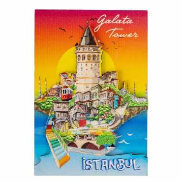 Istanbul Themed Wooden Customised 2D Souvenir Fridge Magnet - 8
