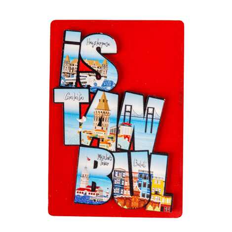 Istanbul Themed Wooden Customised 2D Souvenir Fridge Magnet - 14