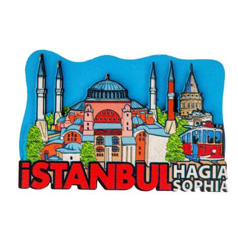 Istanbul Themed Wooden Customised 2D Souvenir Fridge Magnet - 9