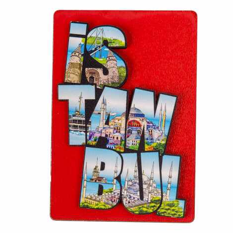 Istanbul Themed Wooden Customised 2D Souvenir Fridge Magnet - 12
