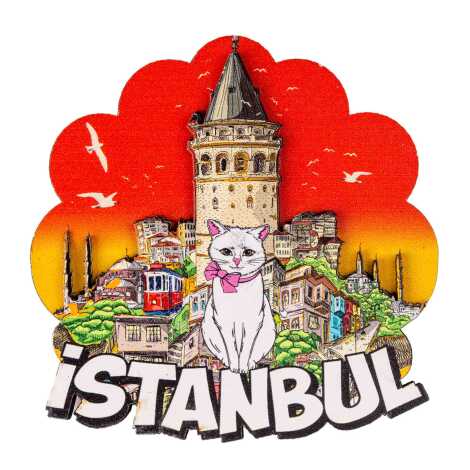 Istanbul Themed Wooden Customised 2D Souvenir Fridge Magnet - 21