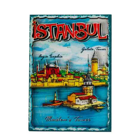 Istanbul Themed Wooden Customised 2D Souvenir Fridge Magnet - 24
