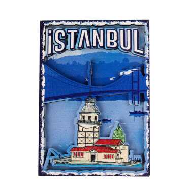 Istanbul Themed Wooden Customised 2D Souvenir Fridge Magnet - 25