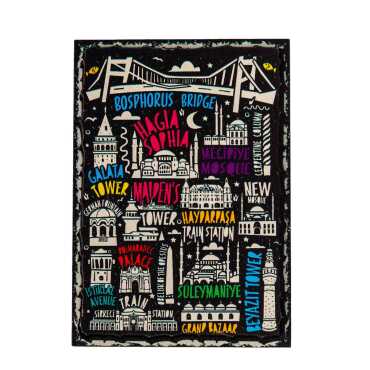 Istanbul Themed Wooden Customised 2D Souvenir Fridge Magnet - 26