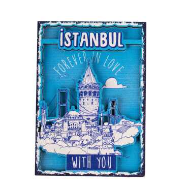 Istanbul Themed Wooden Customised 2D Souvenir Fridge Magnet - 28