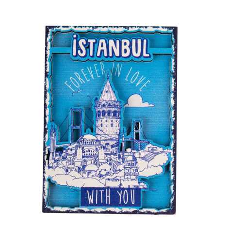 Istanbul Themed Wooden Customised 2D Souvenir Fridge Magnet - 28