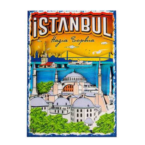 Istanbul Themed Wooden Customised 2D Souvenir Fridge Magnet - 35