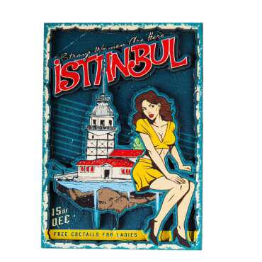 Istanbul Themed Wooden Customised 2D Souvenir Fridge Magnet - 38