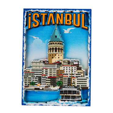 Istanbul Themed Wooden Customised 2D Souvenir Fridge Magnet - 39