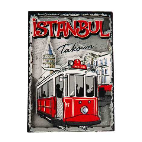 Istanbul Themed Wooden Customised 2D Souvenir Fridge Magnet - 42