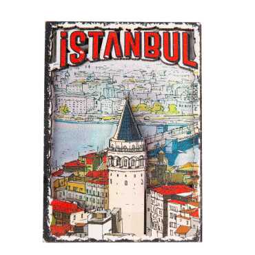 Istanbul Themed Wooden Customised 2D Souvenir Fridge Magnet - 44