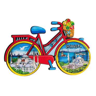 Istanbul Themed Wooden Customised 2D Souvenir Fridge Magnet - 45