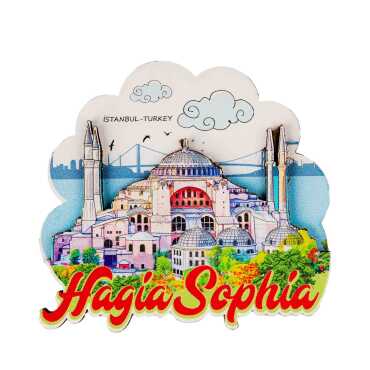 Istanbul Themed Wooden Customised 2D Souvenir Fridge Magnet - 47
