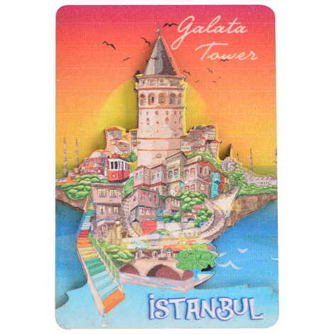 Istanbul Themed Wooden Customised 2D Souvenir Fridge Magnet