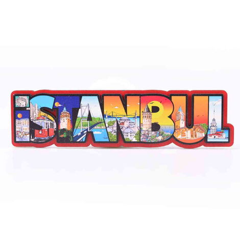 Istanbul Themed Wooden Customised City Name Letter Souvenir Fridge Magnet - 5