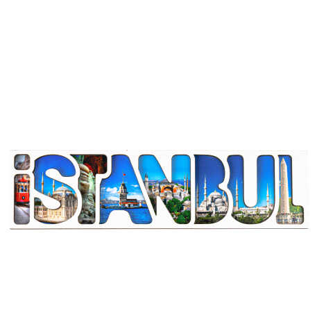 Istanbul Themed Wooden Customised City Name Letter Souvenir Fridge Magnet - 2