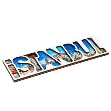 Istanbul Themed Wooden Customised City Name Letter Souvenir Fridge Magnet - 6