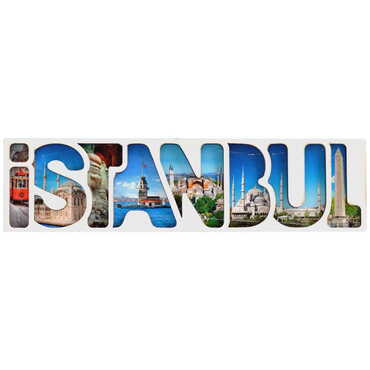 Istanbul Themed Wooden Customised City Name Letter Souvenir Fridge Magnet - 1