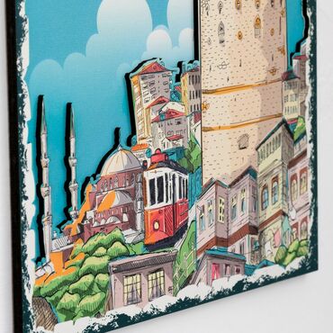 Istanbul Themed Wooden Customised Door Sign Board 200x290 Mm - Thumbnail