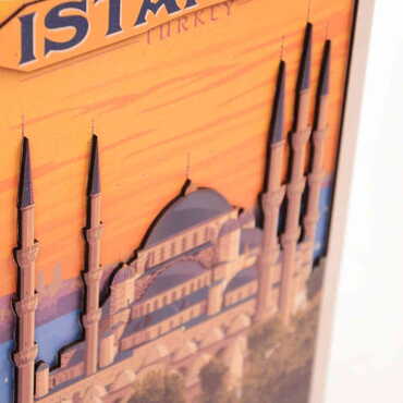 Istanbul Themed Wooden Customised Door Sign Board 200x290 Mm - Thumbnail