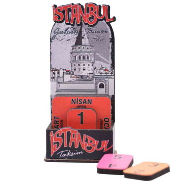 Myros - Istanbul Themed Wooden Table Calendar