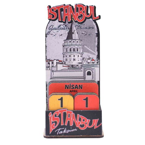 Istanbul Themed Wooden Table Calendar