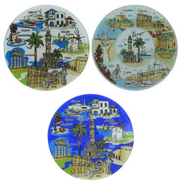 Izmir Region Themed Bespoke Printed Glass Plate 18 Cm - 2