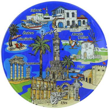 Izmir Region Themed Bespoke Printed Glass Plate 18 Cm - 4