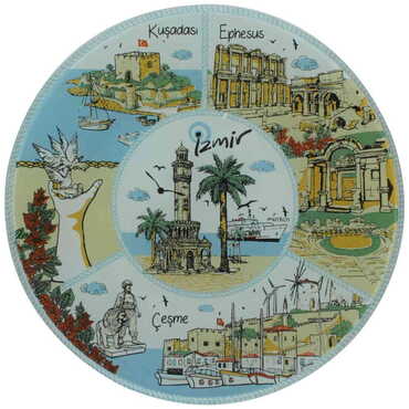 Izmir Region Themed Bespoke Printed Glass Plate 18 Cm - 5