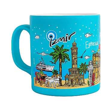 Izmir Region Themed Customised Serigraphy Printed Ceramic Mug 82x90 mm - 3