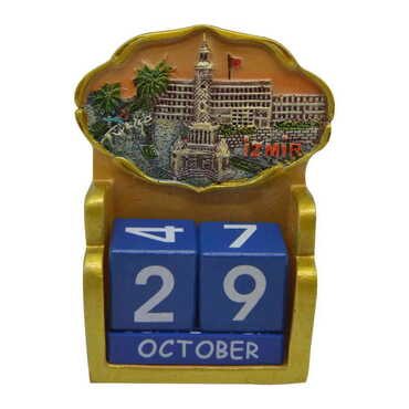 İzmir Region Polyester Gold Calendar - Thumbnail