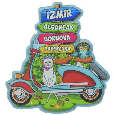 Izmir Region Themed Wooden Customised 2D Souvenir Fridge Magnet - Thumbnail