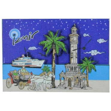 Toptan İzmir Temalı 3D Resimli Ahşap Magnet - 6