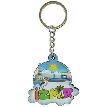 Toptan İzmir Temalı Ahşap Resi̇mli̇ Anahtarlik - 3