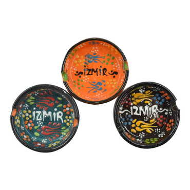 Izmir Themed Turkish Ceramic B Serie Ashtray Small Size - 3