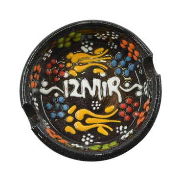 Izmir Themed Turkish Ceramic B Serie Ashtray Small Size - 5