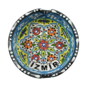 Izmir Themed Turkish Ceramic Special Relief Ashtray Small Size - 4