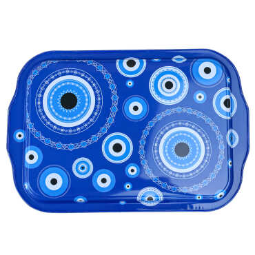 Izmir Themed Large Metal Tray with Four Bowl Set - Standart - 2