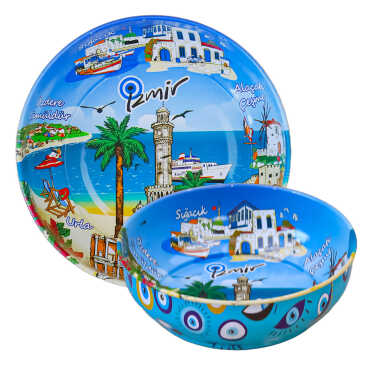 İzmir Temalı Metal Kase 75 mm - Myros