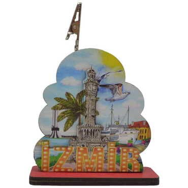 Toptan İzmir Temalı Myros Ahşap Kağit Tutucu - Standart - 3