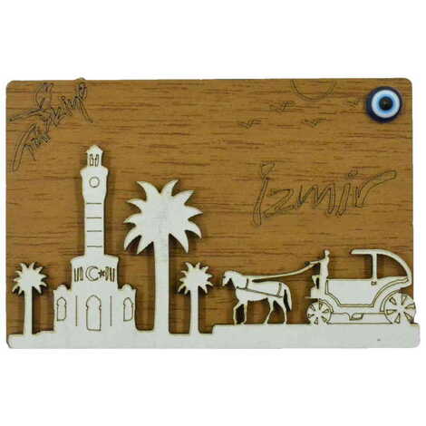 Toptan İzmir Temalı Myros Ahşap Magnet - 6
