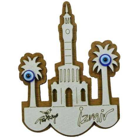 Toptan İzmir Temalı Myros Ahşap Magnet - 12