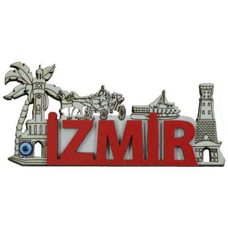 Toptan İzmir Temalı Myros Ahşap Magnet - 13