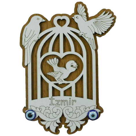 Toptan İzmir Temalı Myros Ahşap Magnet - 18