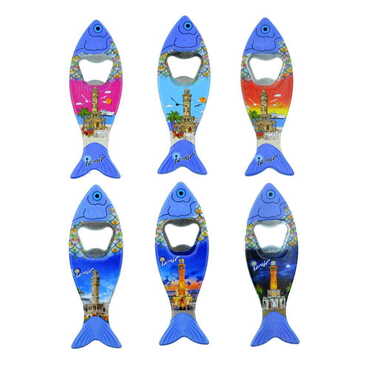 Izmir Themed Customised UV Printed Fish Shape Printed Plastic Base Bottle Opener 42x130 mm - 3